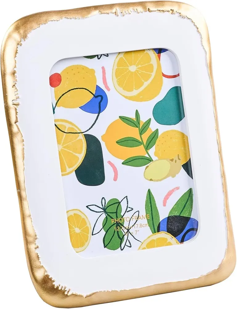 ZIHARA Ornate White & Gold Resin Picture Frame