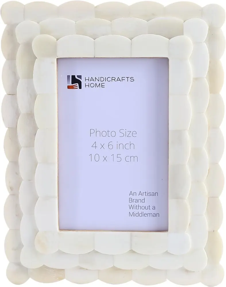 Handicrafts Home Scalloped Bone Inlay Picture Frame