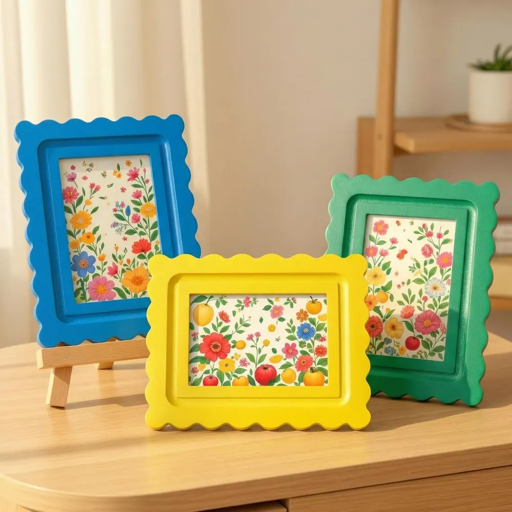 Novabright Colorful Scalloped Picture Frames, Set of 3