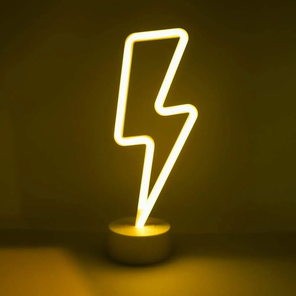 Isaac Jacobs LED Neon Lightning Bolt Table Lamp