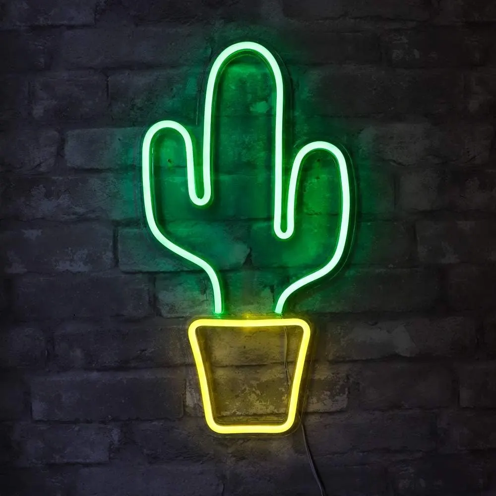 Isaac Jacobs LED Neon Cactus Wall Sign