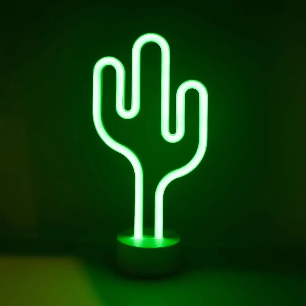 Isaac Jacobs LED Neon Cactus Table Lamp