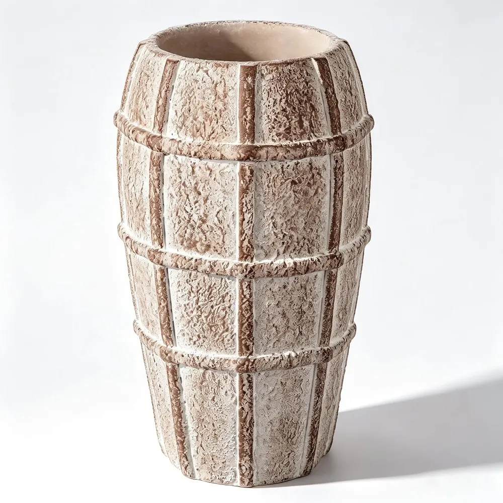 Briful Rustic Terracotta Barrel Vase