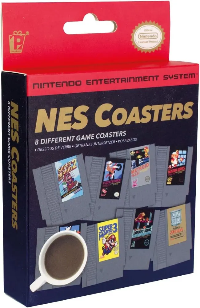 Paladone Nintendo NES Cartridge Coasters, Set of 8
