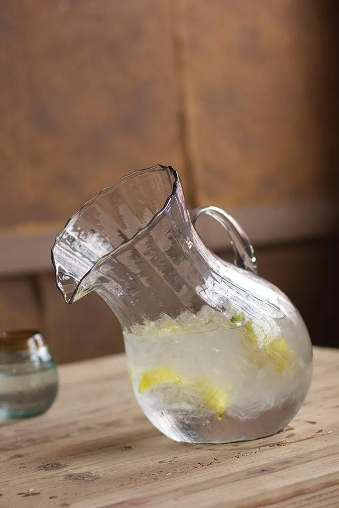 Kalalou Ribbed Tilted Pitcher