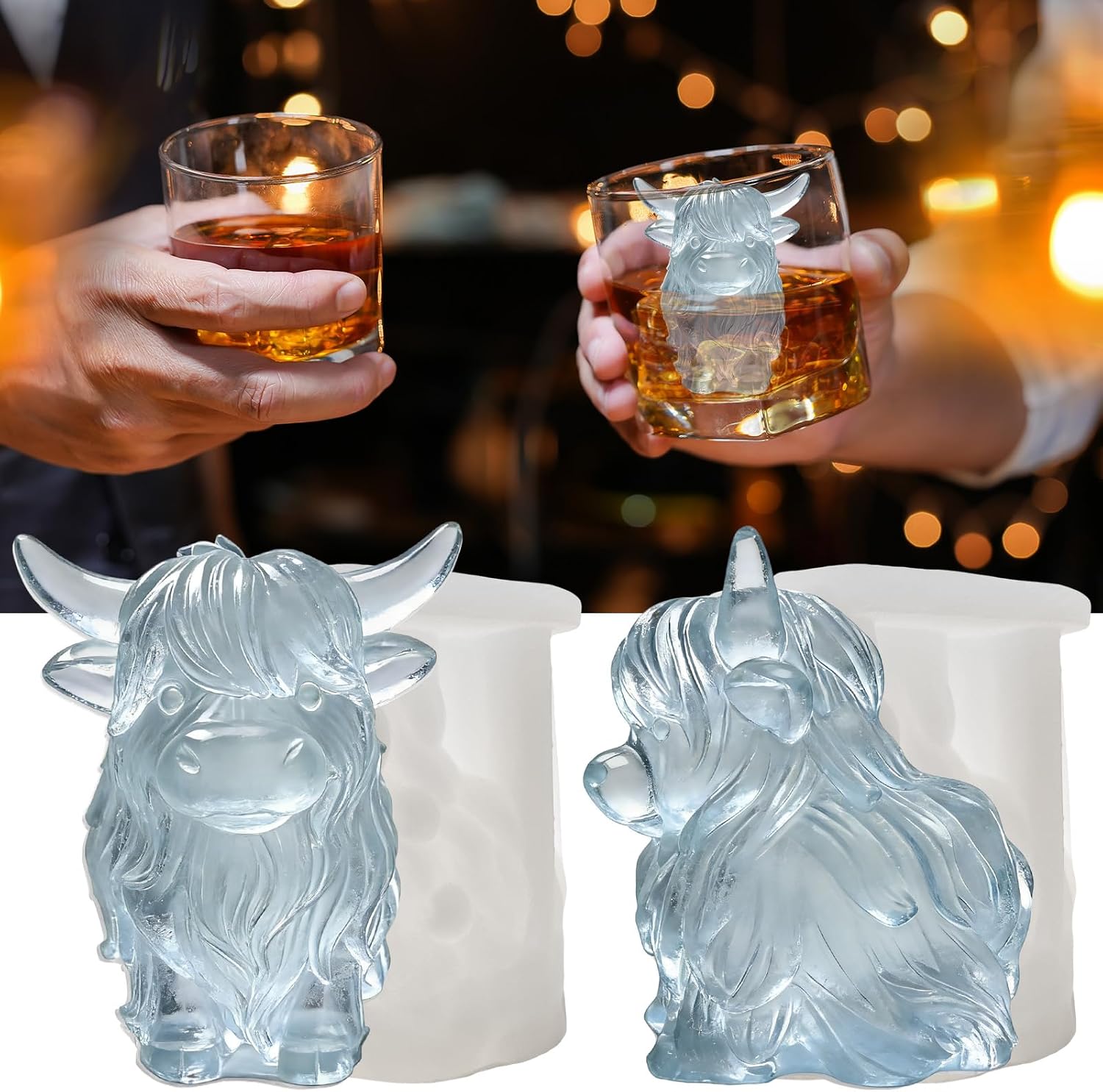 SIUPER Highland Cow Silicone Ice Molds, 2-Pack