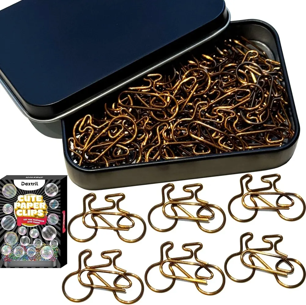 Bicycle-Shaped Paper Clips, Set of 50