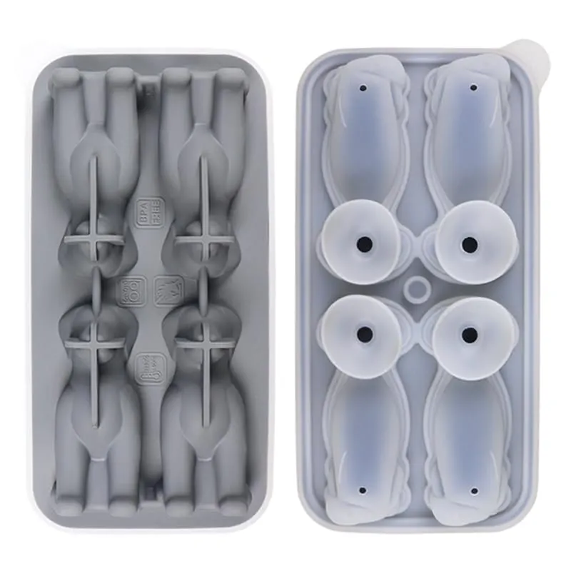 Labrador Silicone Ice Cube Tray, Grey (BPA-Free)