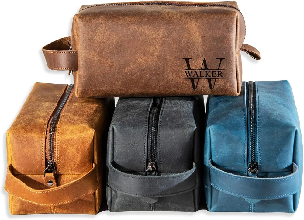 Personalized Handcrafted Leather Toiletry Bag