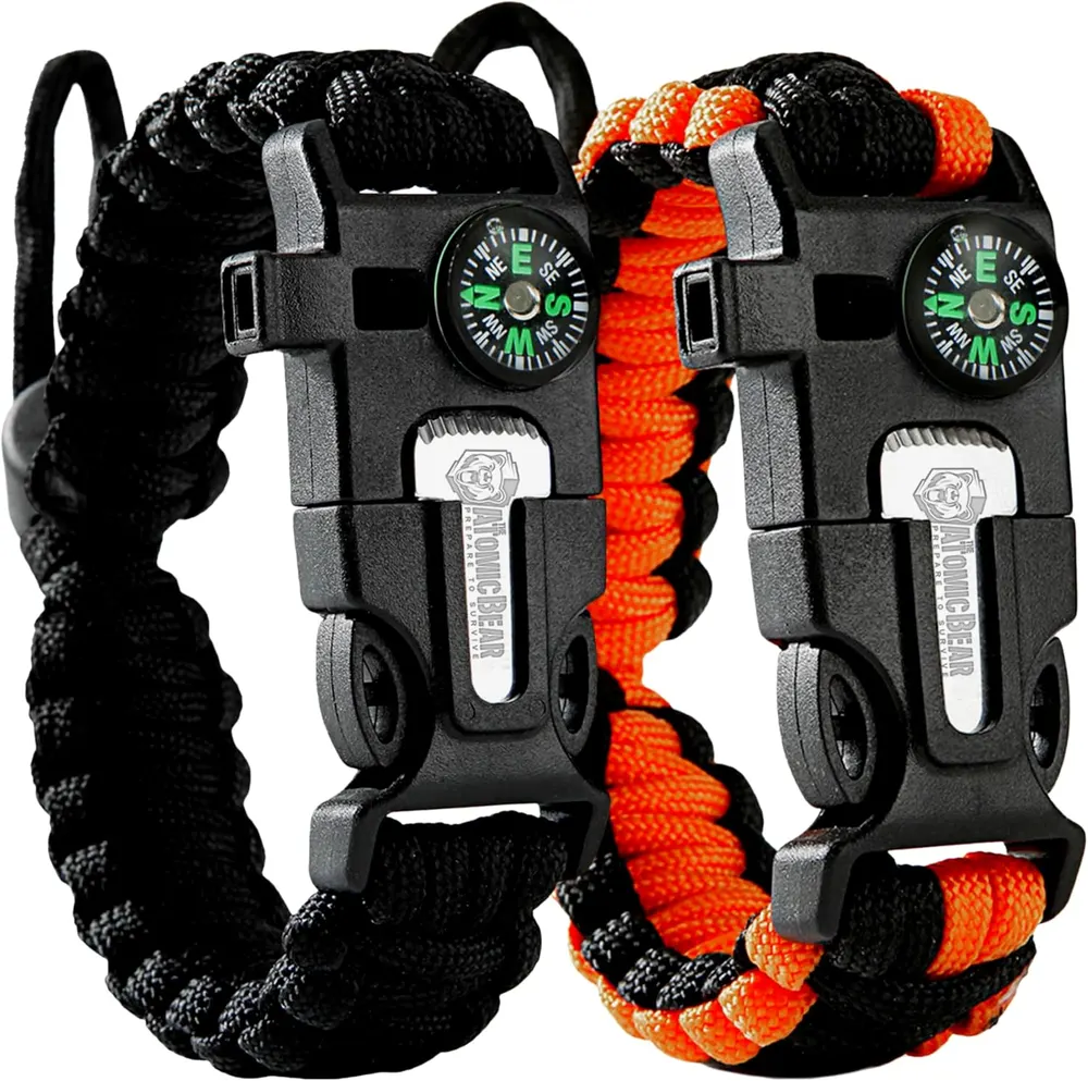 Atomic Bear Paracord Bracelet, 2 Pack