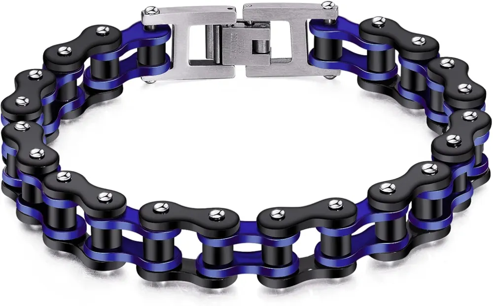 Feraco Mens Bikers Bracelet Stainless Steel Motorcycle Bike Chain Bracelets