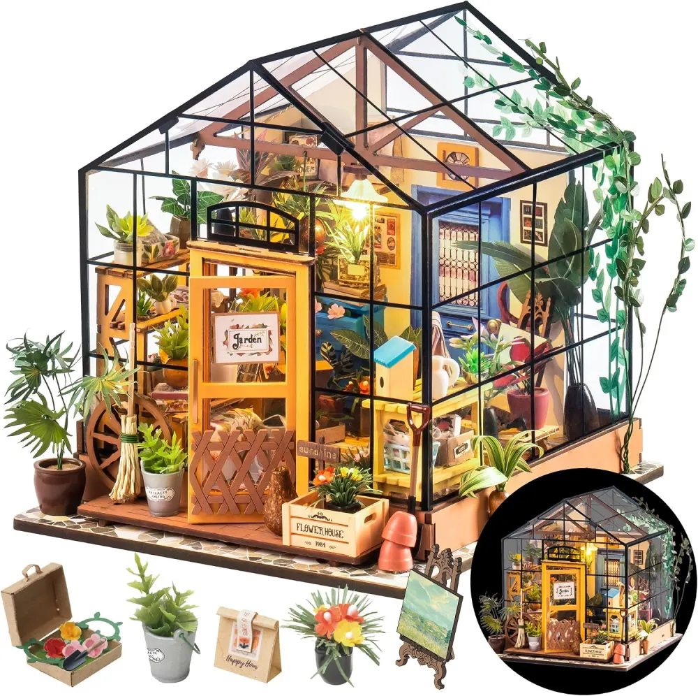 Rolife DIY Miniature Greenhouse Kit - Cathy's Flower House
