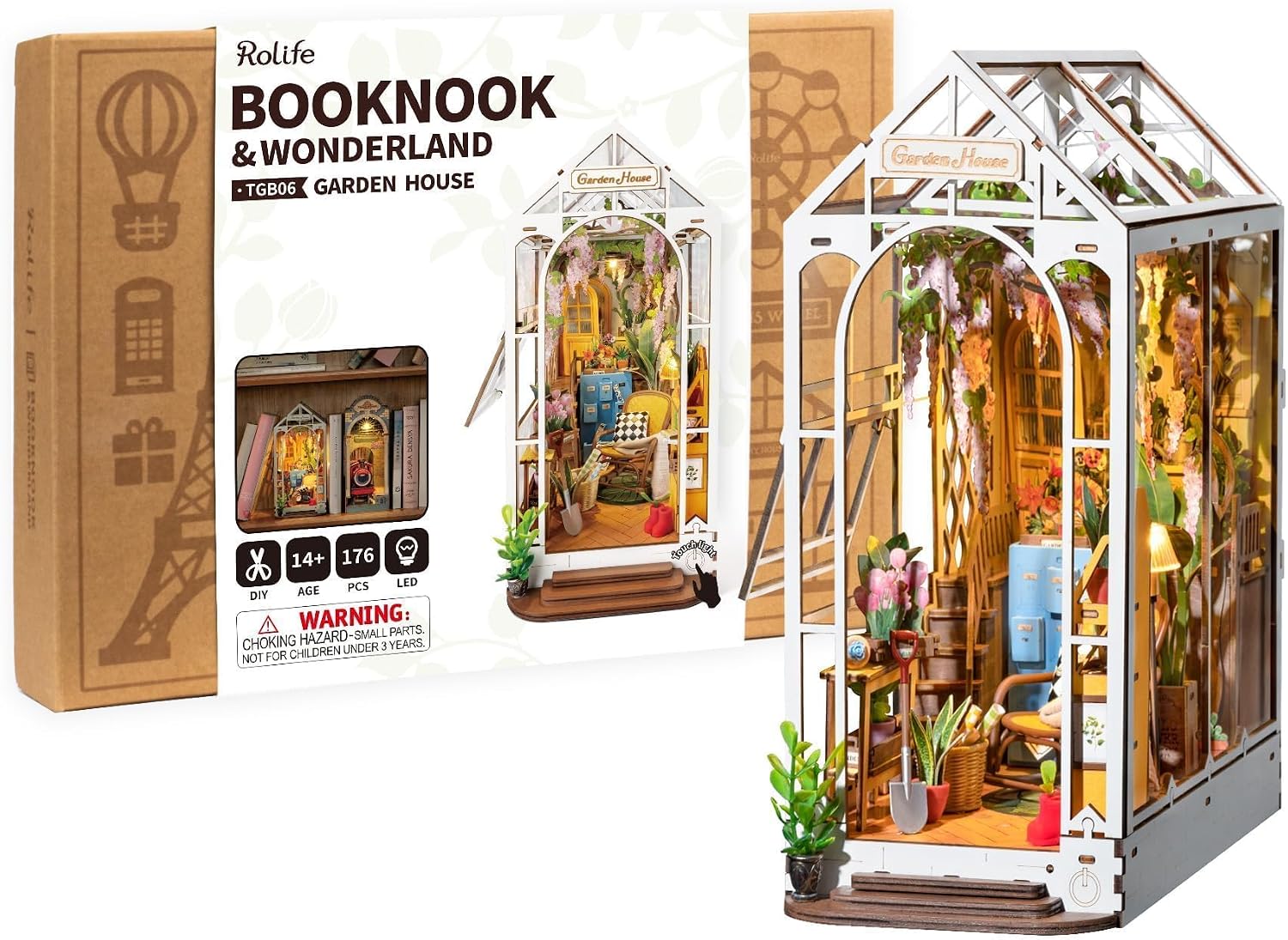 Rolife DIY Book Nook Kit - Garden House