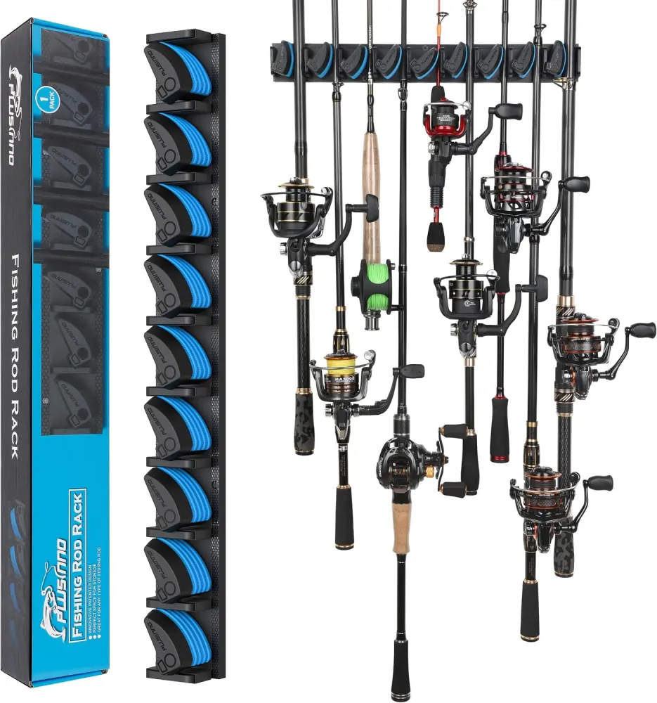 PLUSINNO Vertical Wall-Mounted Fishing Rod Holder
