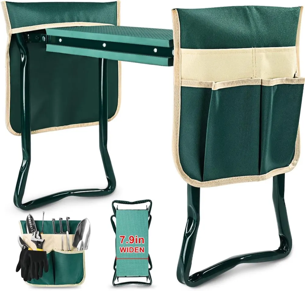 Garden Kneeler and Seat with Tool Pouches