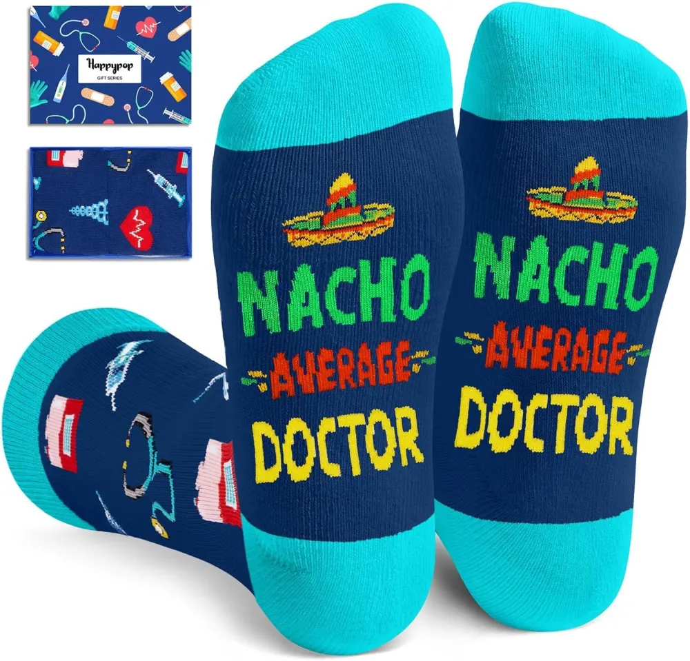 "Nacho Average Doctor" Novelty Socks