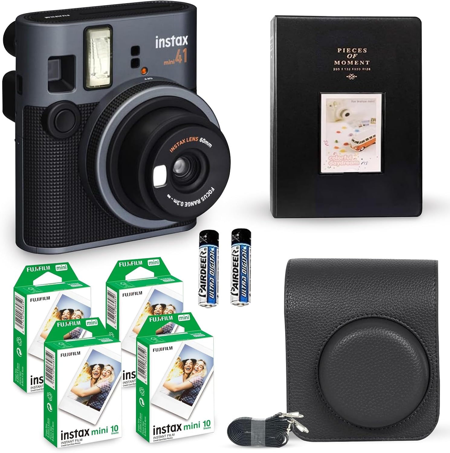 Fujifilm Instax Mini 41 Vintage Black Instant Camera Bundle