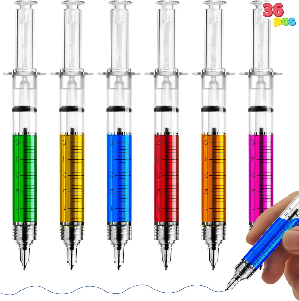 Syringe-Shaped Novelty Pens, Pack of 36