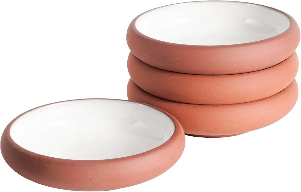 Rustic Terracotta-Rim Appetizer Bowls, Set of 4