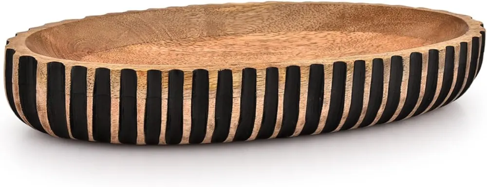 Long Wooden Centerpiece Bowl