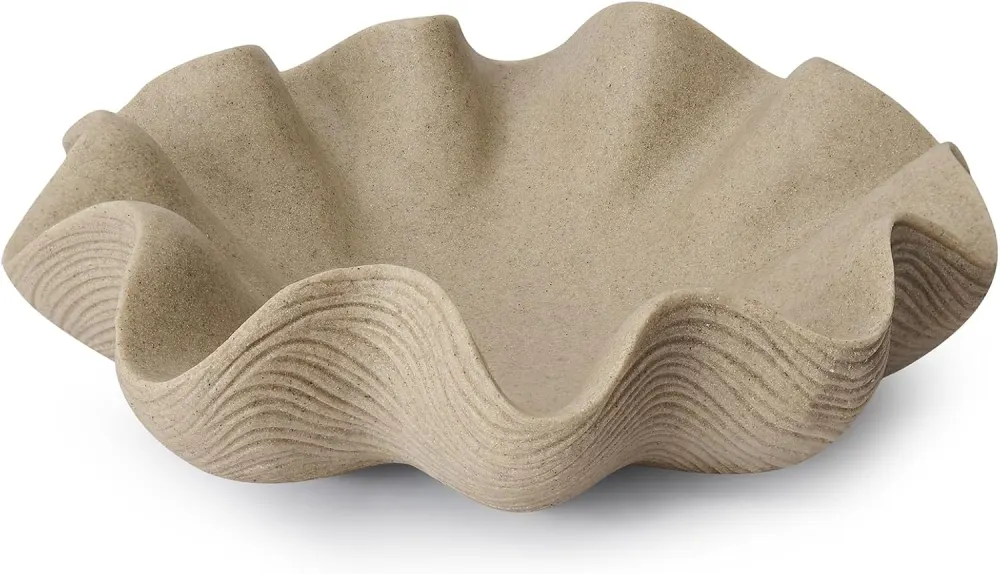 Scalloped Shell-Edge Decorative Bowl