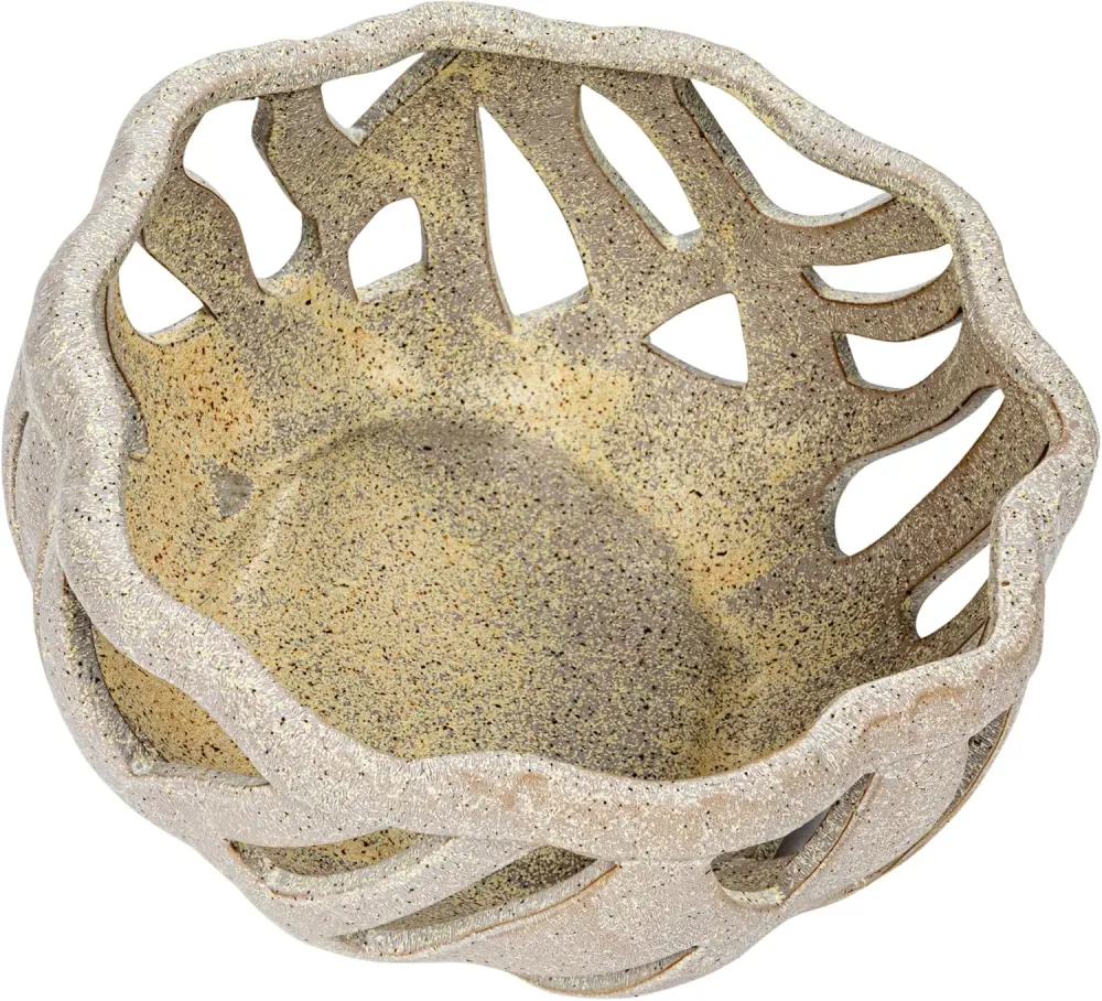 Speckled Stoneware Bread Basket