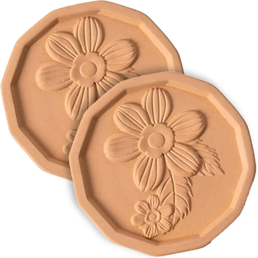 Flower-Shaped Terracotta Sugar Saver, 2-Pack