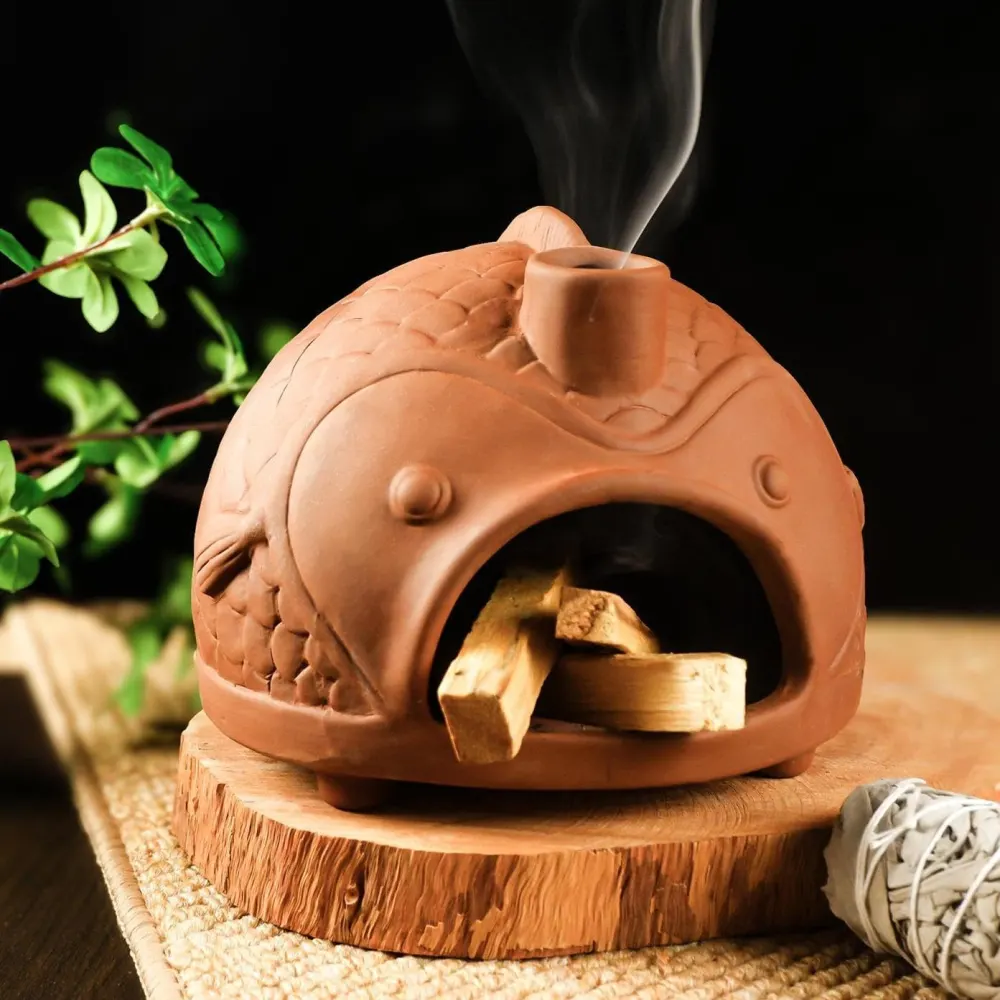 Fish-Shaped Terracotta Palo Santo Holder