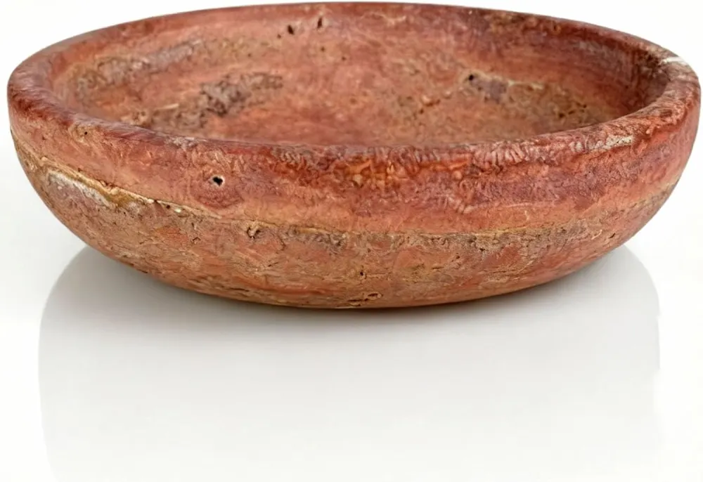 Red Travertine Bowl