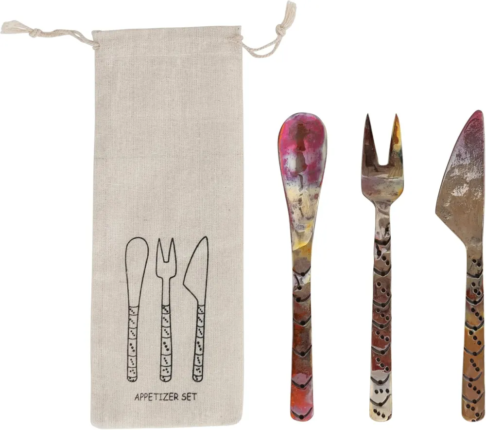 Hand-Forged Copper Appetizer Set, 3-Piece