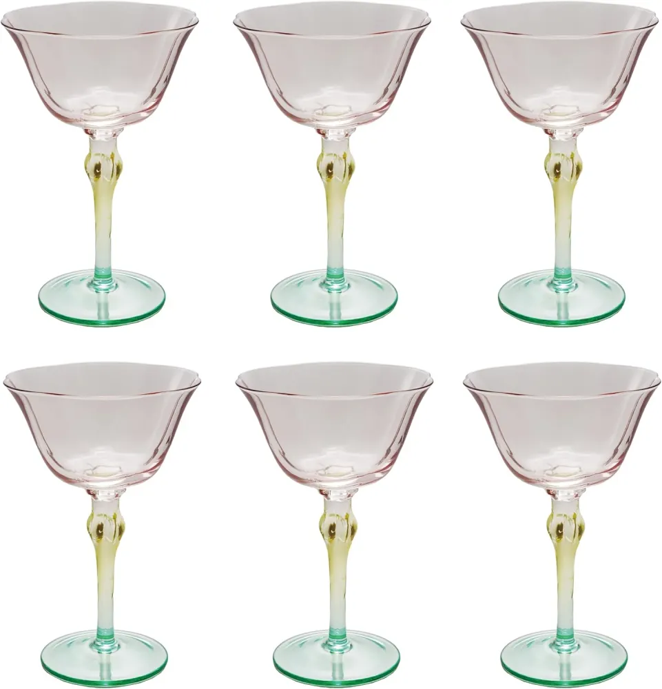 Stemmed Wine Glasses, Set of 6