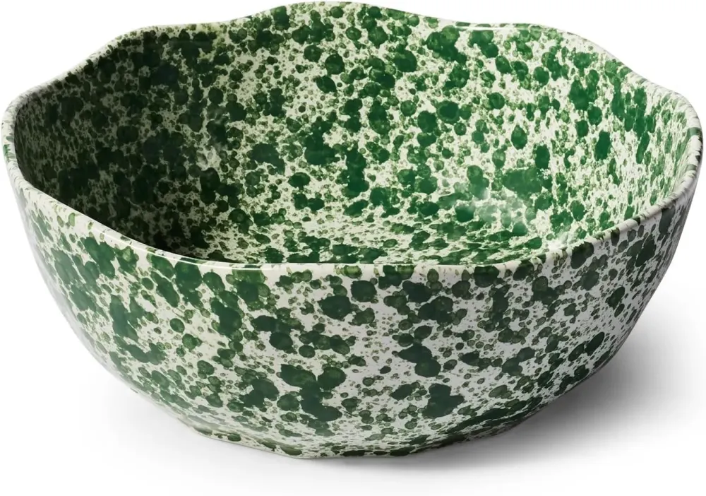 Speckled Splatter Serving Bowl, Green