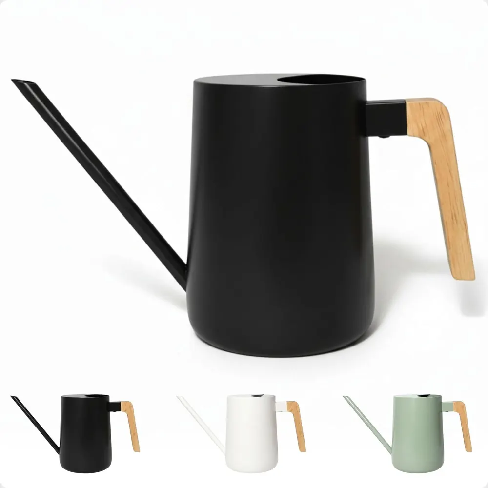 Minimalist Watering Can with Wood Handle