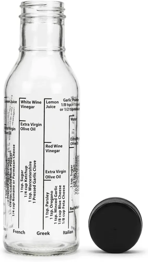 Salad Dressing Mixer Bottle with 8 Recipes