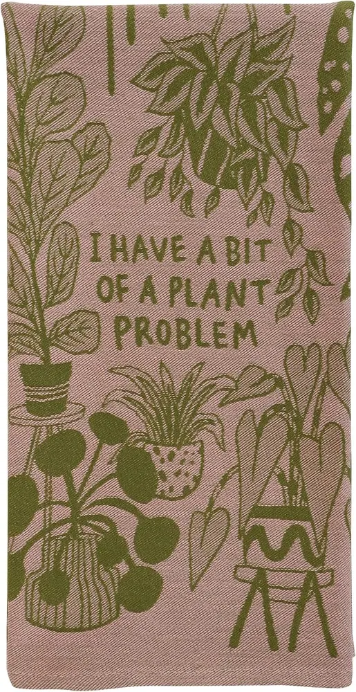 Blue Q "I Have a Bit of a Plant Problem" Woven Jacquard Dish Towel