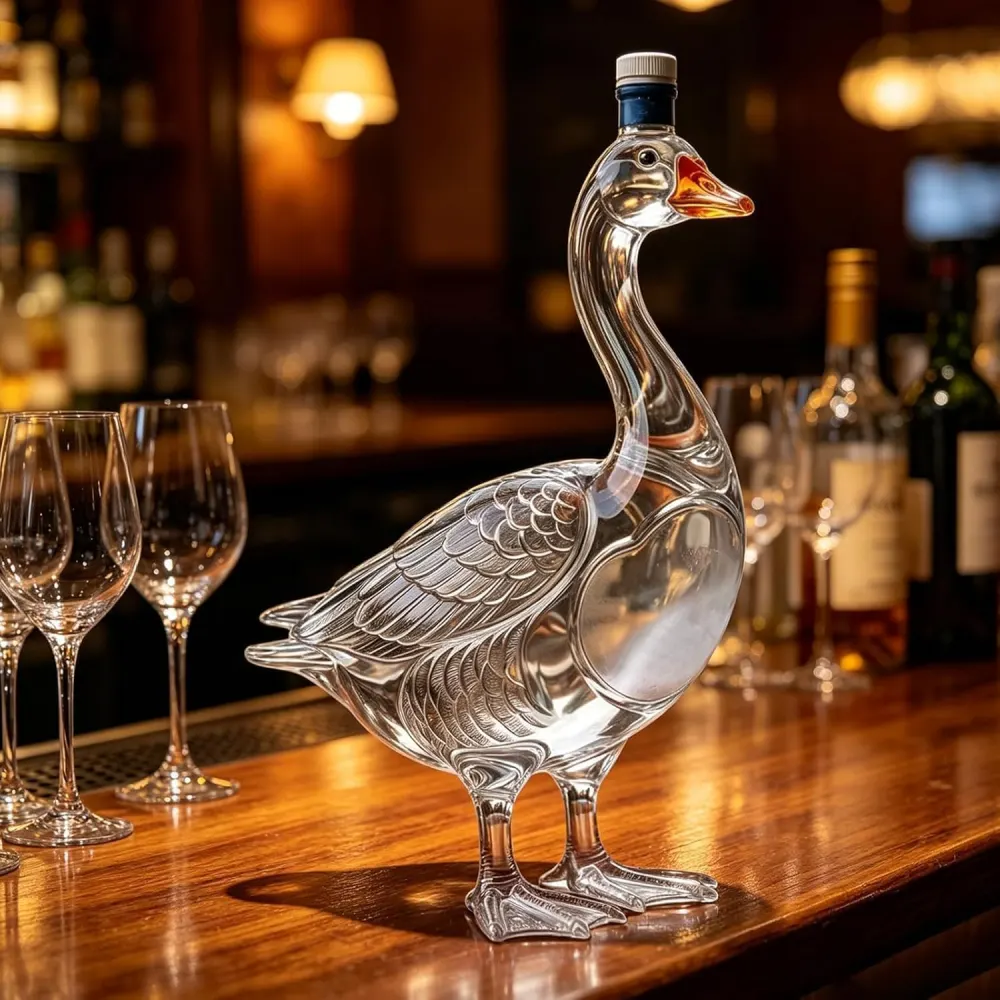 Goose-Shaped Glass Decanter