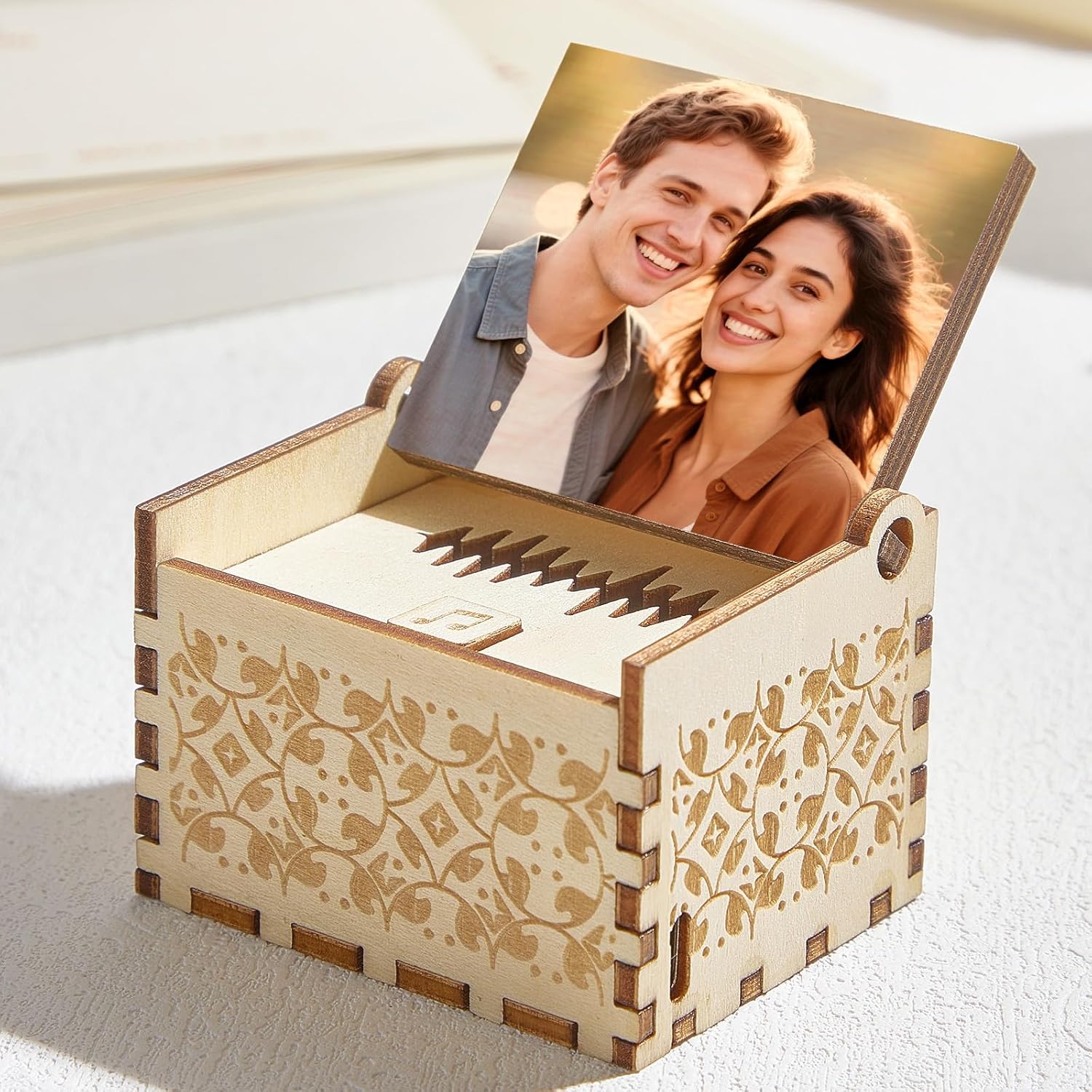 Personalized Wooden Music Box with Custom Song