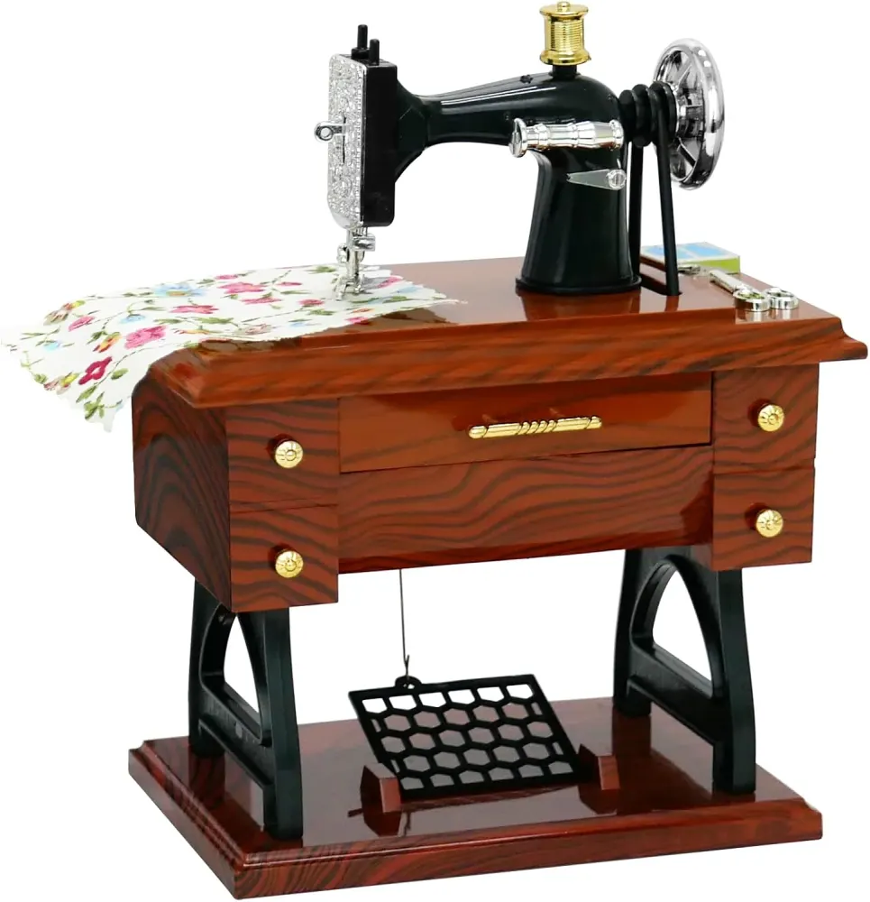 Vintage Sewing Machine Music Box