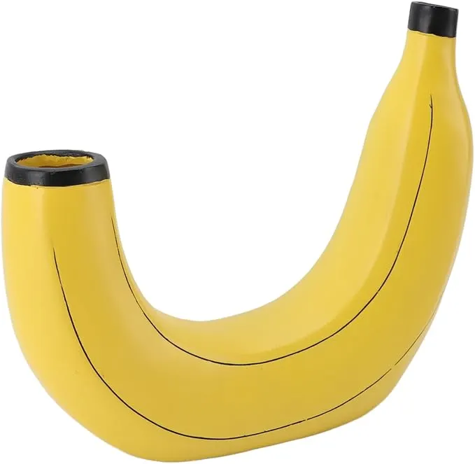 Banana Vase Decoration, Modern Fruit Shape Resin Vase