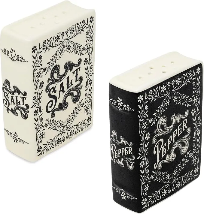 Steel Mill & Co. Book-Shaped Ceramic Salt and Pepper Shaker Set