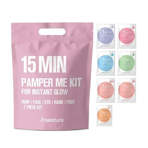 Naisture 15 Min Pamper Me Kit, Korean Spa Skincare Gift Set (7 pcs)
