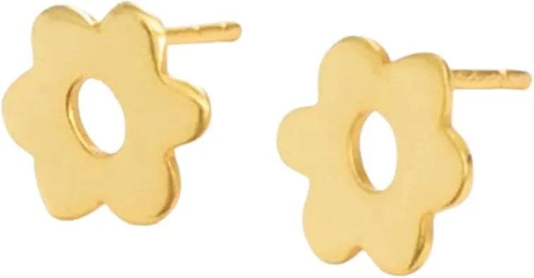 INK + ALLOY Alice 18k Gold Plated Flower Stud Earrings
