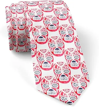 KAWAMOUSE Luchador Fighter Mask Novelty Necktie