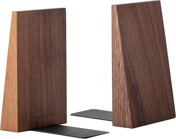 Muso Wood Handmade Walnut Bookends, Set of 2
