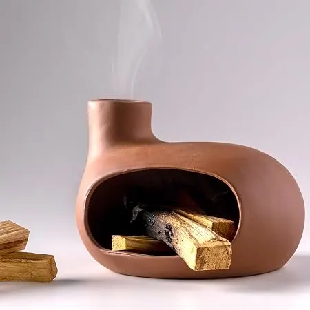 MOUGIGI Terracotta Palo Santo Holder, Modern Incense Burner