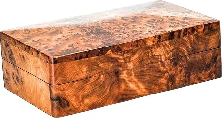 BAZAARDI Hand Carved Thuya Wood Keepsake Box