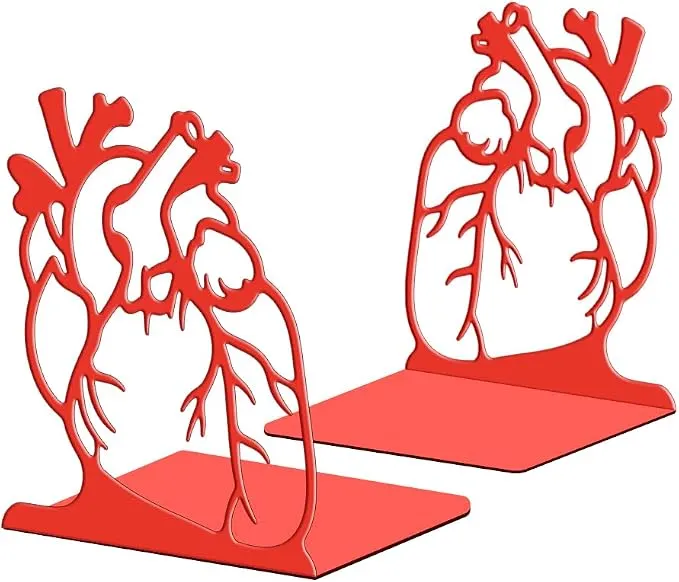 Anatomical Heart Metal Bookends