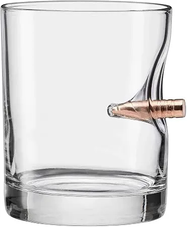 BenShot Rocks Glass with Real .308 Bullet