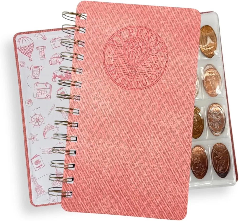 Spiral Penny Notebook by Pennybandz, Pressed Penny Album (Sunset Peach)