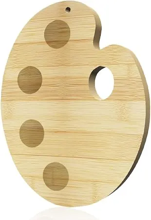 Artist Palette-Shaped Bamboo Cutting Board & Serving Tray